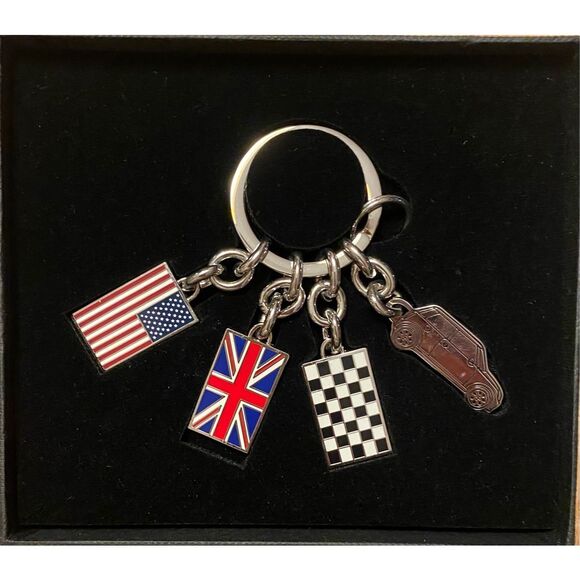 NWT Mini Cooper Mini & Flags Key Ring In Original Box - Picture 3 of 3